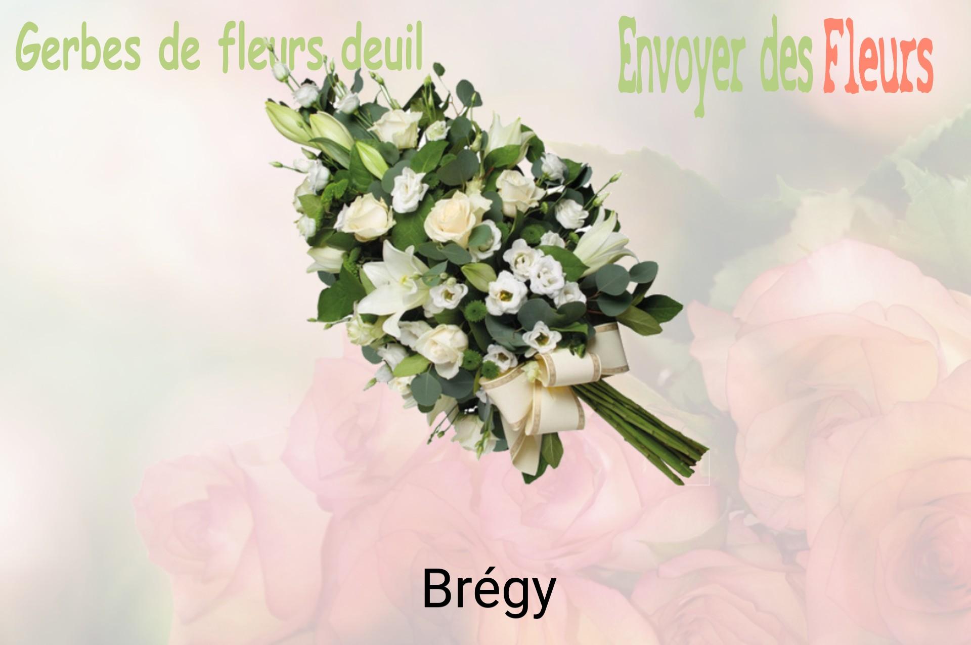 Gerbe de fleurs de deuil livrée à Brégy